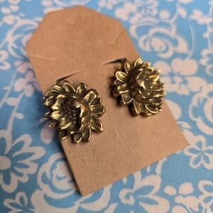 Gold Floral Stud Earrings